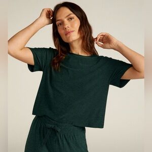 Beyond Yoga Featherweight Sleep In Boxy Sleep Tee - Midnight Green Heather
